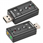Внешний зуковой адаптер (звуковая карта) USB (110061), 2 входных аналоговых канала; TRS 3.5 (miniJACK);  1 микрофонный выход.