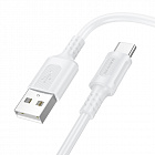 Дата-кабель Borofone BX111 USB 2.0 - USB TypeC,  ПВХ, 1м, белый, 3.0A/ быстрая зарядка, Borofone