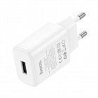 Зарядное устройство Hoco C134A USB-A 5В/2.4A, без кабеля, белое, СЗУ/разъем USB-A/ ABS пластик/79*38*25мм /29 г, Hoco