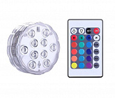 Светильник светодиодный GSMIN PL10 водонепроницаемый для бассейна, IP68, 10 LED, RGB, 16 цветов, на батарейках, 4 режима подсветки, GSMIN