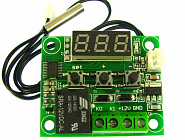 Термостат/термометр W1209 с датчиком, цифровой (98600), -50...+110гр., питание 12В, нагрузка до 5А 220В (EM-501), Китай
