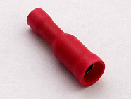 Наконечник кабельный FRD1.25-156, красный, трубчатый (гнездо), полностью в изоляции, d=4мм, сеч. пров. 0.5-1.5мм, Китай