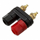 BANANA 10-0065 гнездо на панель, красн./черное, сдвоенное, Gold, 30 (AC/ DC) В, 15 Ом.(AC02 )(FUT-1118), Китай