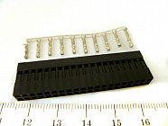 BLD-2X20 (I-DS1071-SCB02x20) розетка обж., БЕЗ контактов ( контакты 178228, 201995)/  шаг 2,54мм. / макс.допуст.ток: 3А. , CONNFLY