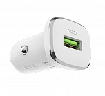 Зарядное устройство автомобильное Borofone BZ12A USB QC3.0, белое, 3А/ быстрая зарядка / без кабеля, Borofone