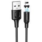 Кабель Borofone BX41 MAGNETIC USB2.0 -  Lightning 8-pin, ПВХ, 1м, черный, 2.4A/отсоединяемый (на магните) разъем, Borofone