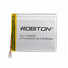 Аккумулятор  Li-Po 3.7V  800mAh LP305060, [3,7В][800мАч][60*50*3мм][с провод./ плоский], Robiton