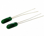 Лампа миньон 3/35  для автомагнитол, зеленая, 3х6мм, Россия