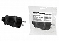 Вилка прямая черная с заземлением 16А 250В, 'Народная', (SQ1806-0404), TDM