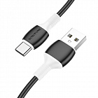 Дата-кабель Borofone BX84 USB 2.0 - USB Type-C, 3.0А, ПВХ, 1м, черный, Borofone