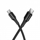 Дата-кабель Hoco X120  USB Type-C - USB Type-C, 60Вт, ПВХ, 1м, черный, 3.0A/ быстрая зарядка 60Вт/ ПВХ оплетка, Hoco