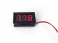 Вольтметр LED-3;   4.5-30в. 2-х проводной в рамке (измерительная панель) Красный,  [=4.5...30в  1%] Для Авто, 48 x 29 x 22 мм, Китай