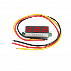 Вольтметр LED-3;   0.28-3, 0-100В  KZY4094, 3-х проводной, красный, Напряжение питания: 4,0-40VDC; Измеряемое напряжения: 0,0-100V; 30*12*9 мм , Китай