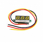 Вольтметр LED-3;   0.28-3, 0-100В  KZY4094-1, 3-х проводной, желтый, Напряжение питания: 4,0-40VDC; Измеряемое напряжения: 0,0-100V; 30*12*9 мм , Китай