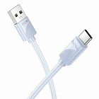 Дата-кабель Hoco X114  USB A - USB Type-C, 3.0А, ПВХ, 1м, голубой, 3А/оплетка ПВХ/ вес 36г, Hoco