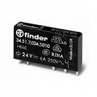 РЕЛЕ Finder 34.51.7.024.5010,  [=24В.] [1гр.на перекл.] [6А. ~250В.][контакт AgNi + Au], Finder