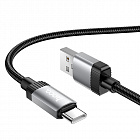 Дата-кабель Hoco X117  USB A - USB Type-C, 3.0А, нейлон, 1м, черный, 3А/ нейлоновая оплетка/ вес 26г, Hoco