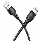 Дата-кабель Borofone BX116 USB 2.0 - USB TypeC, нейлон, 1м, черный, 3.0A/ быстрая зарядка / оплетка: нейлон, Borofone