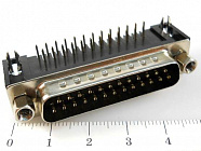 DRB-25M-A  (DS1037-25MNAKT74-0CC) вилка на плату угловая, CONNFLY