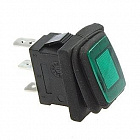 SB008-12V IP65 черн./зеленый, ON-OFF/ 13x19.2mm/ подсветка: LED,12 В / 12В , Китай