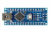 Контроллер Arduino Nano V3.0  CH340, mini USB, без разъемов,  на ATmega328P. 43*18мм, Китай