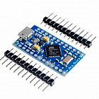Контроллер Arduino PRO MICRO без кабеля, 5V/16MHz, mini USB, (ATmega32U4 5V 16MHz) 33х19мм, Китай