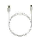 Шнур USB-A M штекер-  microUSB M штекер,  1м,  белый, Robiton
