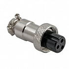 Разъем GX12M-3A розетка кабельная, IP55, d=12 мм, 5А,  125B, RUICHI