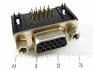 DHR-15F (DS1038-15FBNSIA74-0CC)  розетка на плату угловая, CONNFLY