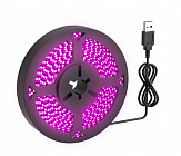 Фитолампа для растений GSMIN B77 (фитолента светодиодная), USB, 5В, 180LED, 3 м , полный спектр/ клейкая основа/ срок службы >50 000 часов, GSMIN