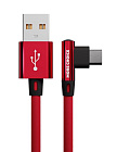 Дата-кабель More Choice K27m USB - microUSB, нейлон, 1м, красный, 2.1A/ microUSB угловой, More Choice