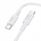 Дата-кабель Borofone BX111 USB TypeC - USB TypeC, 60Вт, ПВХ, 1м, белый, 3.0A/ быстрая зарядка, Borofone