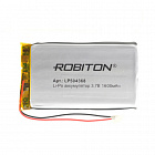 Аккумулятор  Li-Po 3.7V 1600mAh LP504368, [3,7В][1600мАч][68*43*5мм][с провод./ плоский], Robiton