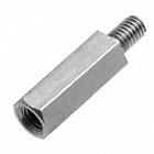 Стойка H-L1200-1800-5-03-1N1W (PCHSN-12) шестигранная, 12mm, М3, никель,  винт + отверстие М3 - , CONNFLY