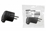 Вилка угловая черная с заземлением 16А 250В, 'Народная', (SQ1806-0408), TDM