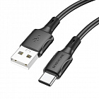 Дата-кабель Borofone BX80 USB 2.0 - USB Type-C, 2.4А, ПВХ, 1м, черный, Borofone