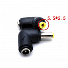Переходник питания для ноутбуков DC 5. 5*2.1 - 5. 5*2.5, угловой,  (110443)
