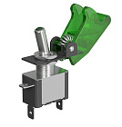 MTS-212 тумблер выключатель автомобильный GSMIN, с подсветкой, зеленый, 12В/ 20A/ 3pin/ ON-OFF, GSMIN