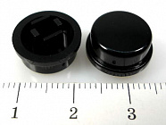 Колпачок SWT-81-22 K D=12 черный, 11,4(13)*4(7,5)мм / отв.под толк. 3,5*3,5мм., DPT